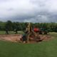 Construction work on bunker hole 13 - 18-hole golf park facility Gut Hühnerhof