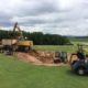 Construction work on bunker hole 13 - 18-hole golf park facility Gut Hühnerhof