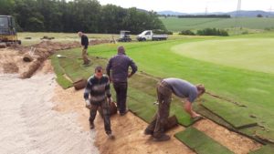 Bauarbeiten Bunker Spielbahn 13 - 18-Loch-Anlage Golfpark Gut Hühnerhof