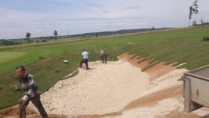 Bauarbeiten Bunker Spielbahn 13 - 18-Loch-Anlage Golfpark Gut Hühnerhof