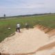 Construction work on bunker hole 13 - 18-hole golf park facility Gut Hühnerhof