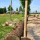 Construction work barefoot path Gut Hühnerhof