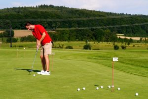 Golfers on the 18-hole course