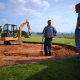 Bunker construction on hole 17 golf park Gut Hühnerhof