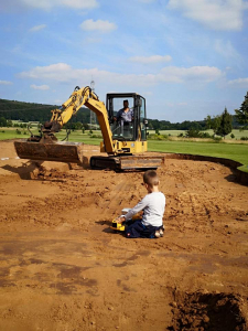 Bunkerbau Spielbahn 17 Golfpark Gut Hühnerhof