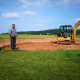 Bunker construction on hole 17 golf park Gut Hühnerhof