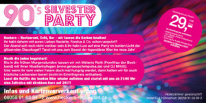 Kartenvorverkauf für Silvesterparty